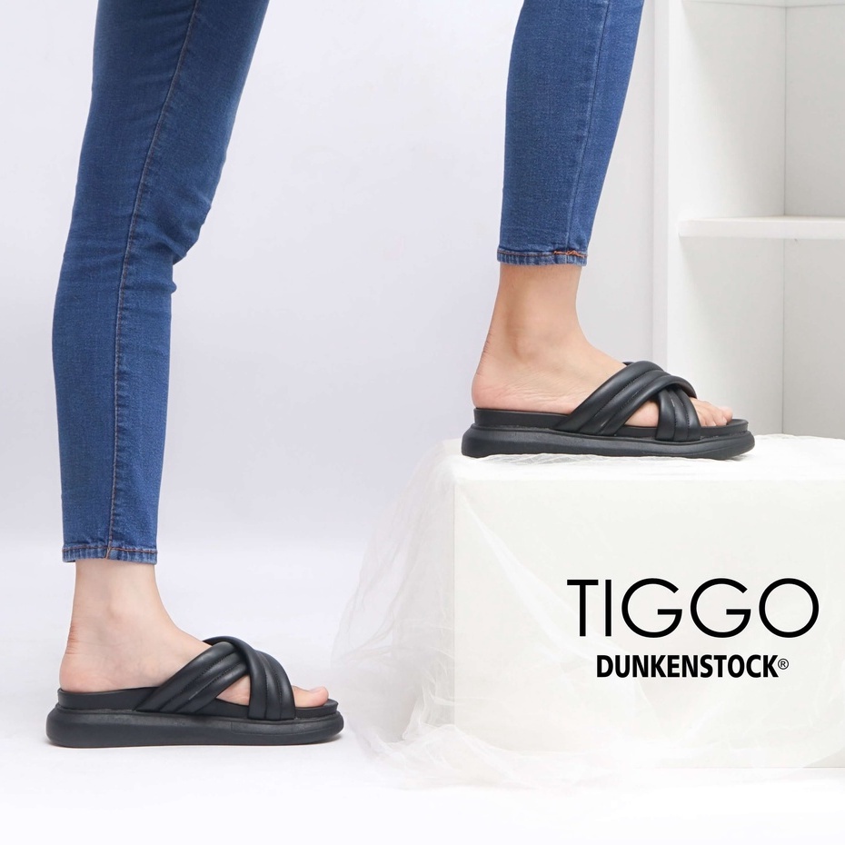 Dunkenstock TIGGO Sandal Wedges Wanita Sendal Slide Cewek Casual Slop Hak Platform Terbaru