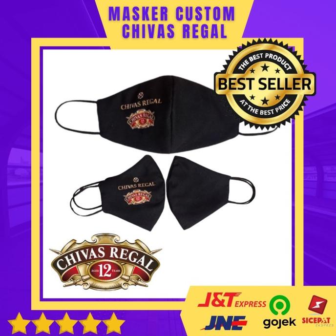 Masker Civas Regal Custom / Masker Beer Custom Design / Masker 2ply t-pancawarnaprint Segera Beli