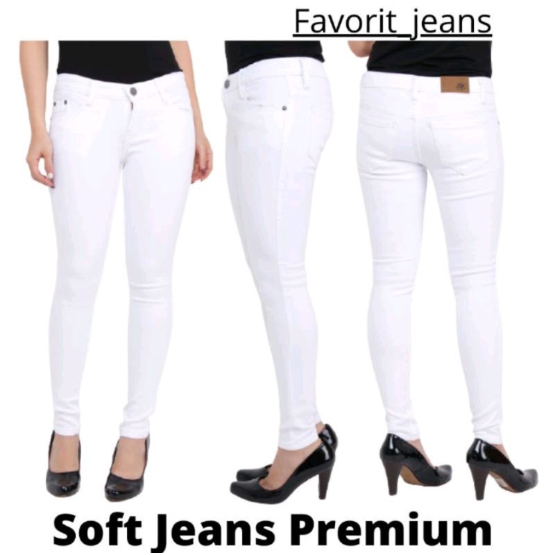 Celana panjang soft  jeans wanita slimfit