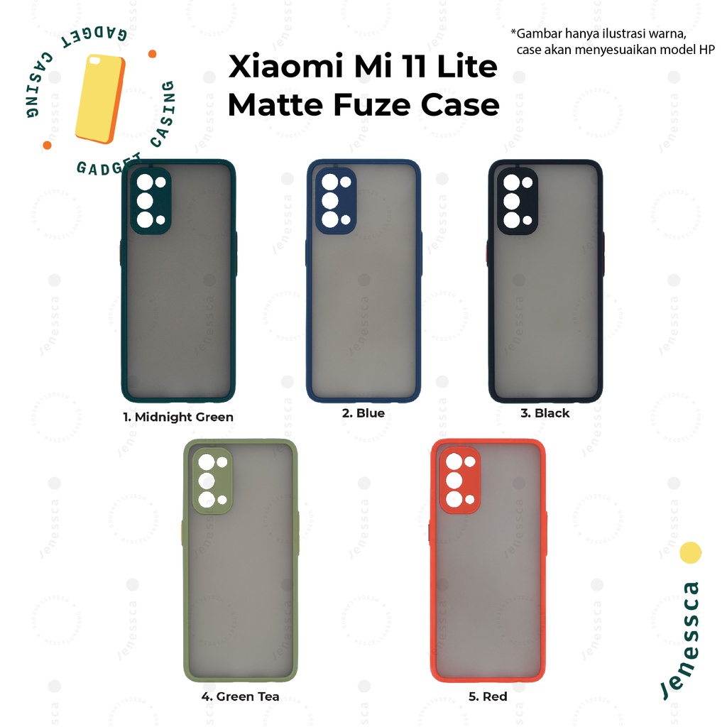 Xiaomi Mi 11 Lite Matte Case Casing Fuze dengan Pelindung Kamera Hard Doff