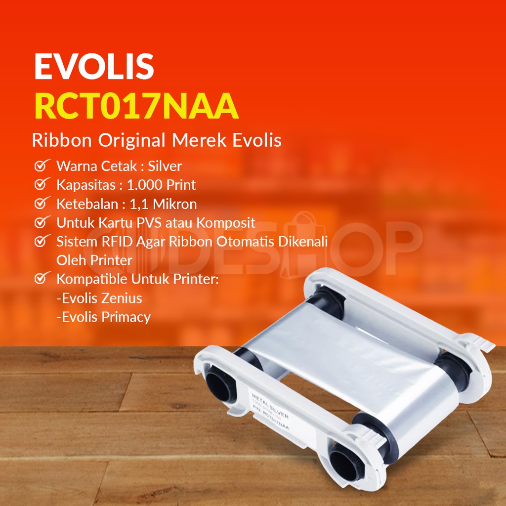 RIBBON EVOLIS ZENIUS PRIMACY METALLIC SILVER - PN RCT017NAA