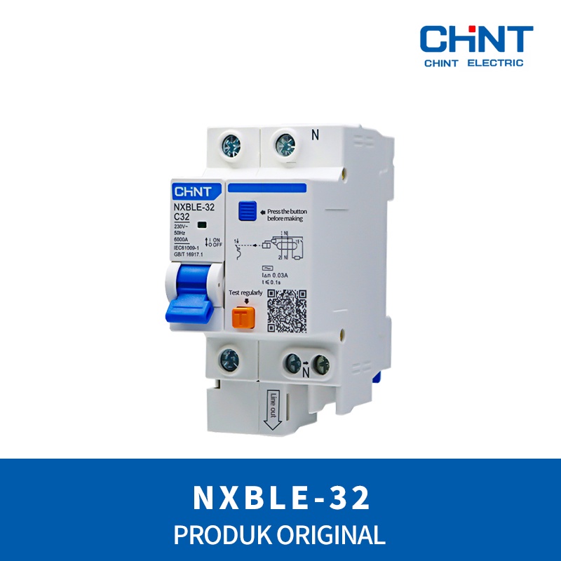 Khusus 300mA Chint RCBO + MCB NXBLE-63 1P+N 2P 3P+N 6A 10A 16A 20A 25A 32A 40A 50A 63A  (A) 6kA