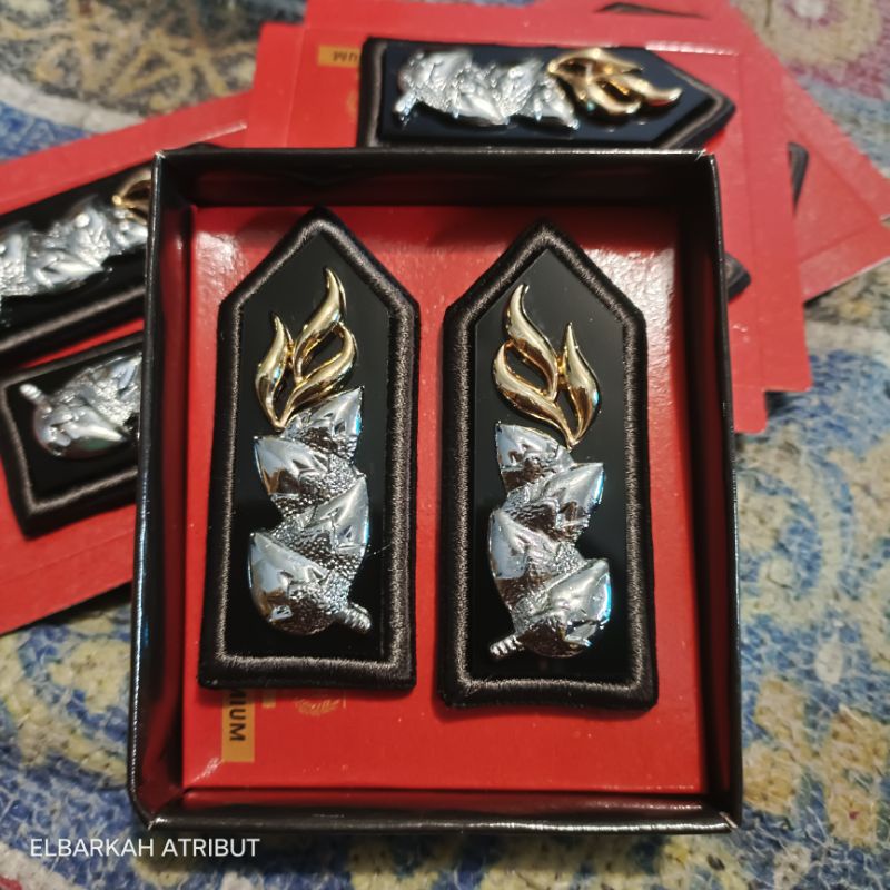 MONOGRAM POLRI DASAR AKRILIK LIS BORDIR COKLAT