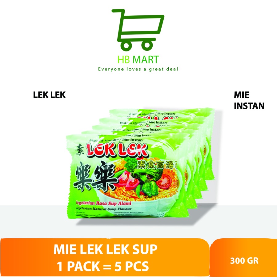 

Mie Instant "LEK LEK" Vegetarian Natural Soup Flavour (5 Pcs)