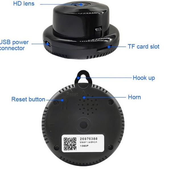 IP Kamera CCTV MINI Spy Camera Wifi Smart Net Cam Aplikasi V380 - NON ADAPTER