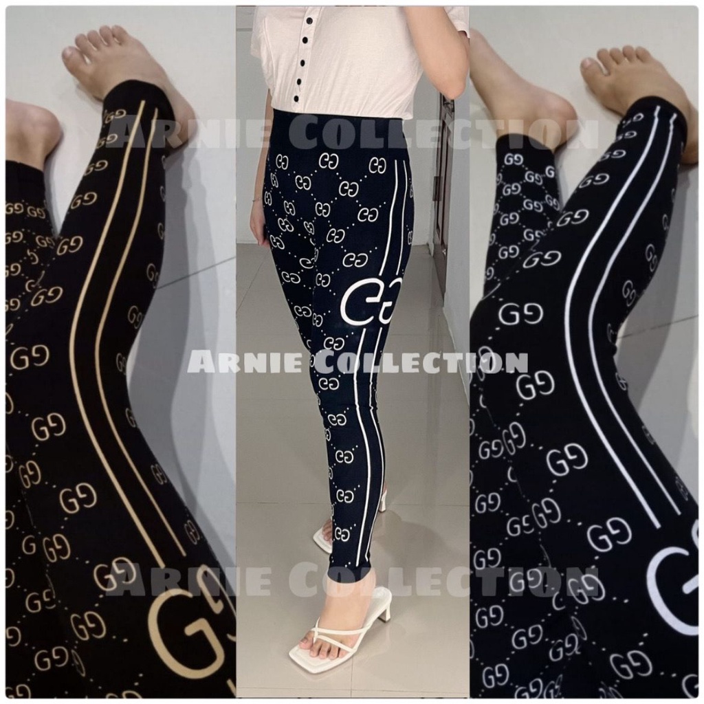 LEGGING WANITA IMPORT HIGHWAIST / LEGING MOTIF GG / LEJING FASHION