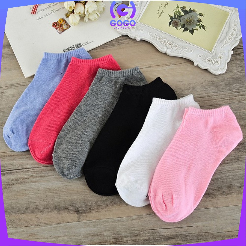 GOGO-P52 Kaos Kaki Pendek Dewasa Motif Polos / Short Socks Kaos Kaki Semata Kaki / Kaos Kaki Ankle