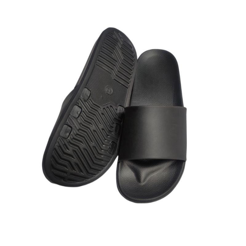 Sandal Slop Hitam Pria Sandal Slide Full Hitam Phylon Enteng Awet Kuat Upper Lock System Karet Rubber