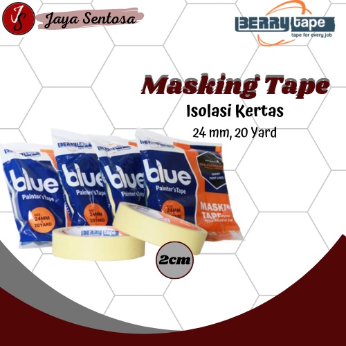Isolasi Kertas 2cm | Berry Tape Masking Tape 24mm 20yard