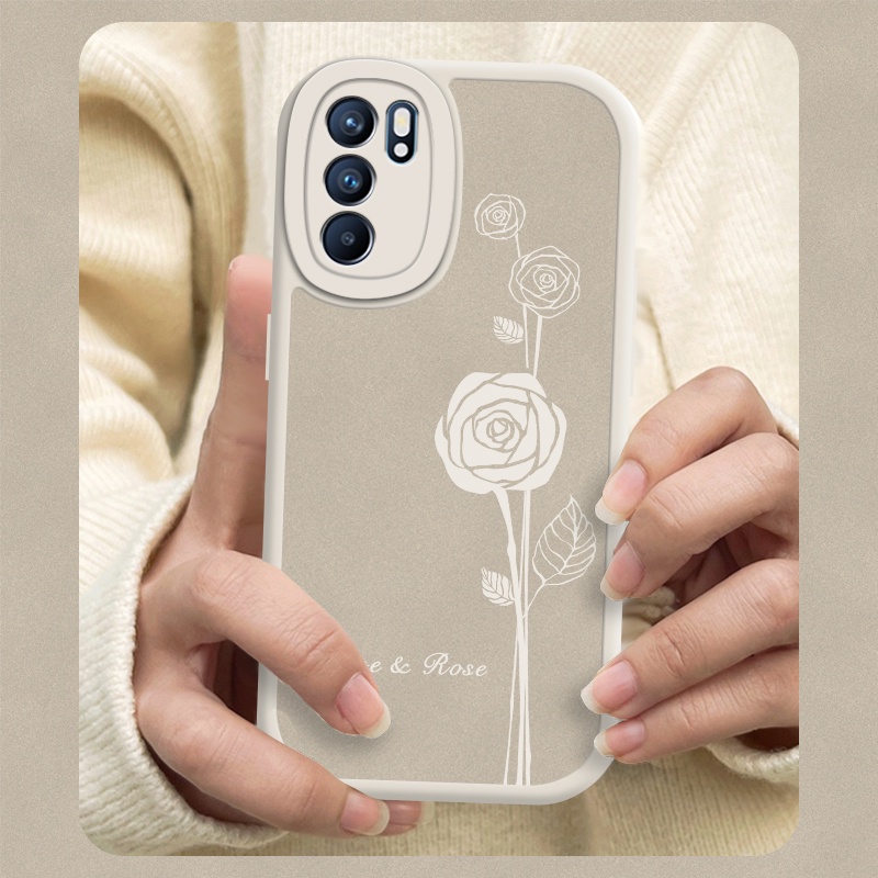 Case OPPO Untuk A3s A5s A9 2020 A11K A12 A15 A16 A31 A33 A52 A54 A57 A74 A76 A92 A95 A96 Motif Mawar Soft Casing F9 F11 Reno 45 6 7Z