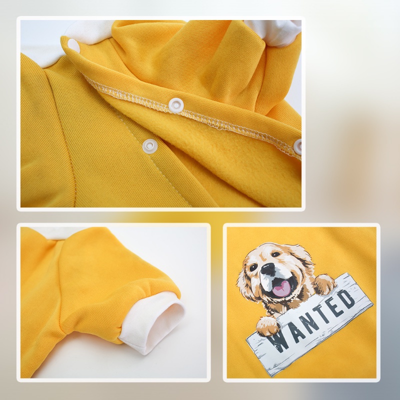 Sweater Bahan Fleece Warna Kuning Ukuran Besar Untuk Anjing