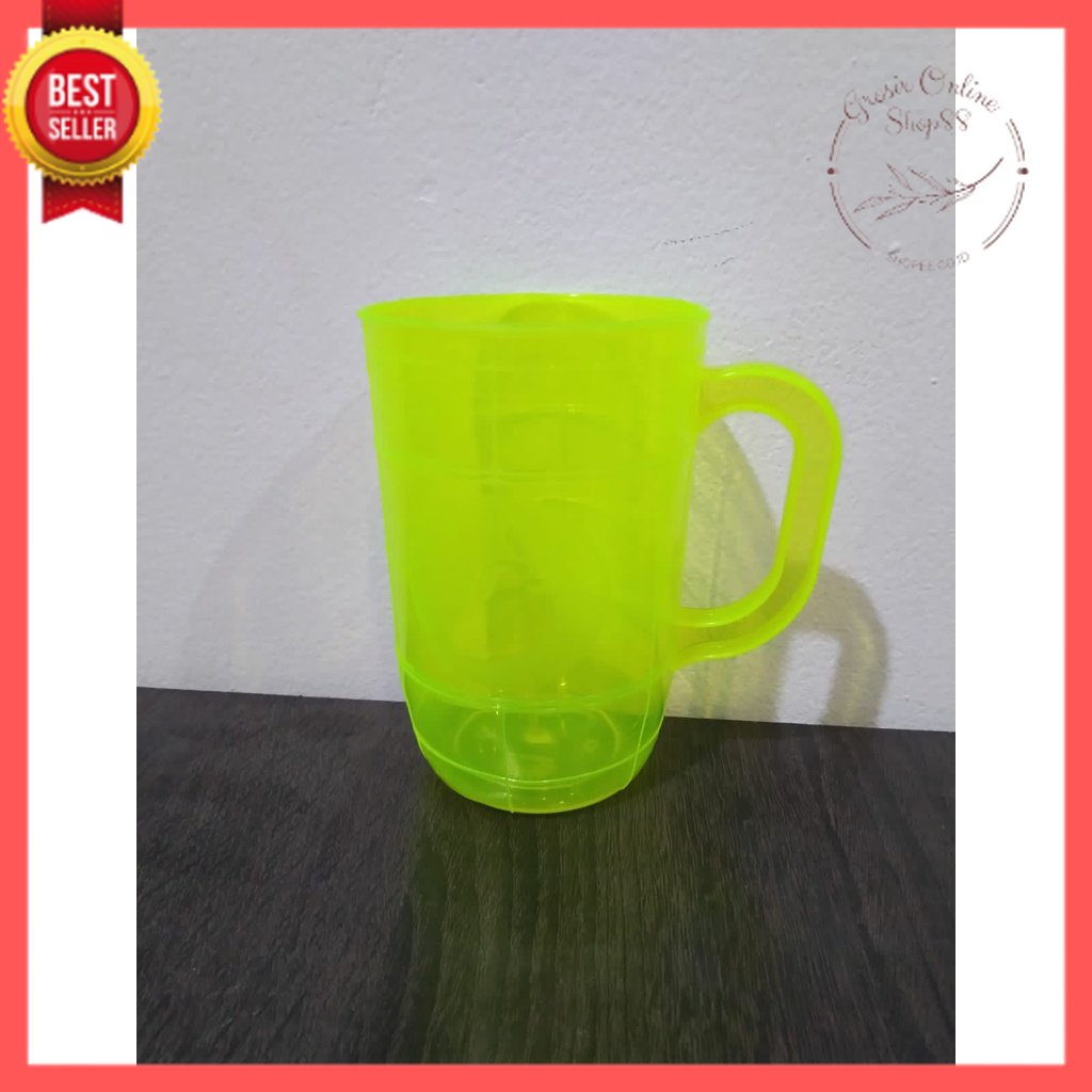 GOS - B112 - GELAS MINUM WARNA / CANGKIR CUP GELAS GAGANG BIR PLASTIK WARNA