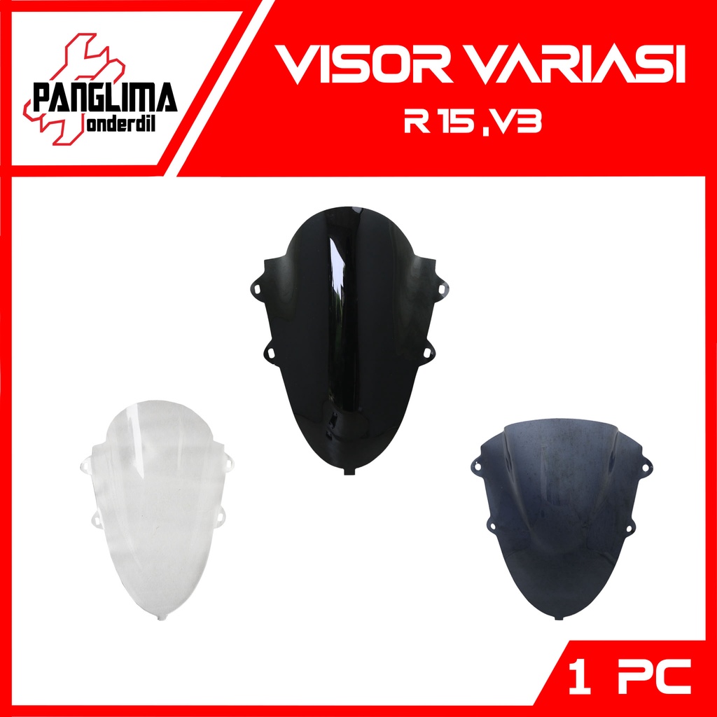 Visor R15-R 15 V3-V 3 Jenong Hitam-Bening-Riben Windshield-Winsil-Winshild-Wind Shield-Sil-Shild