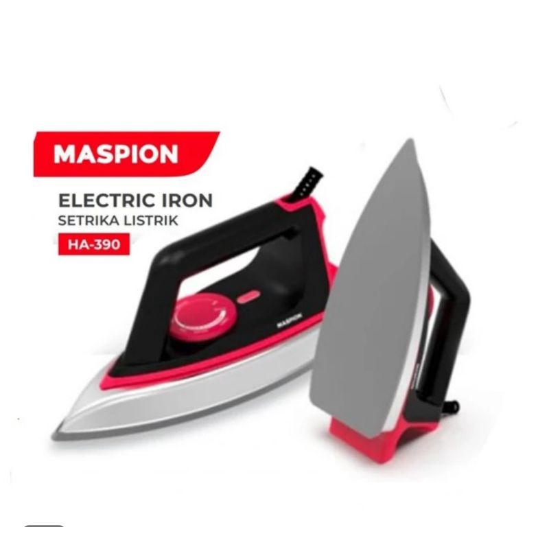 Maspion Setrika Listrik Dry Iron Anti Lengket Sole Plate HA390 350Watt