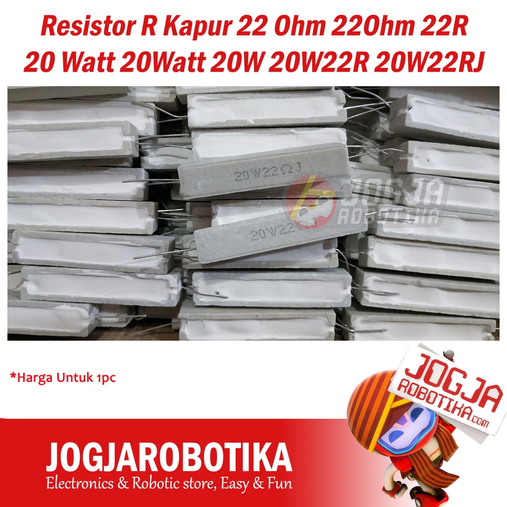 Resistor R Kapur 22 Ohm 22Ohm 22R 20 Watt 20Watt 20W 20W22R 20W22RJ