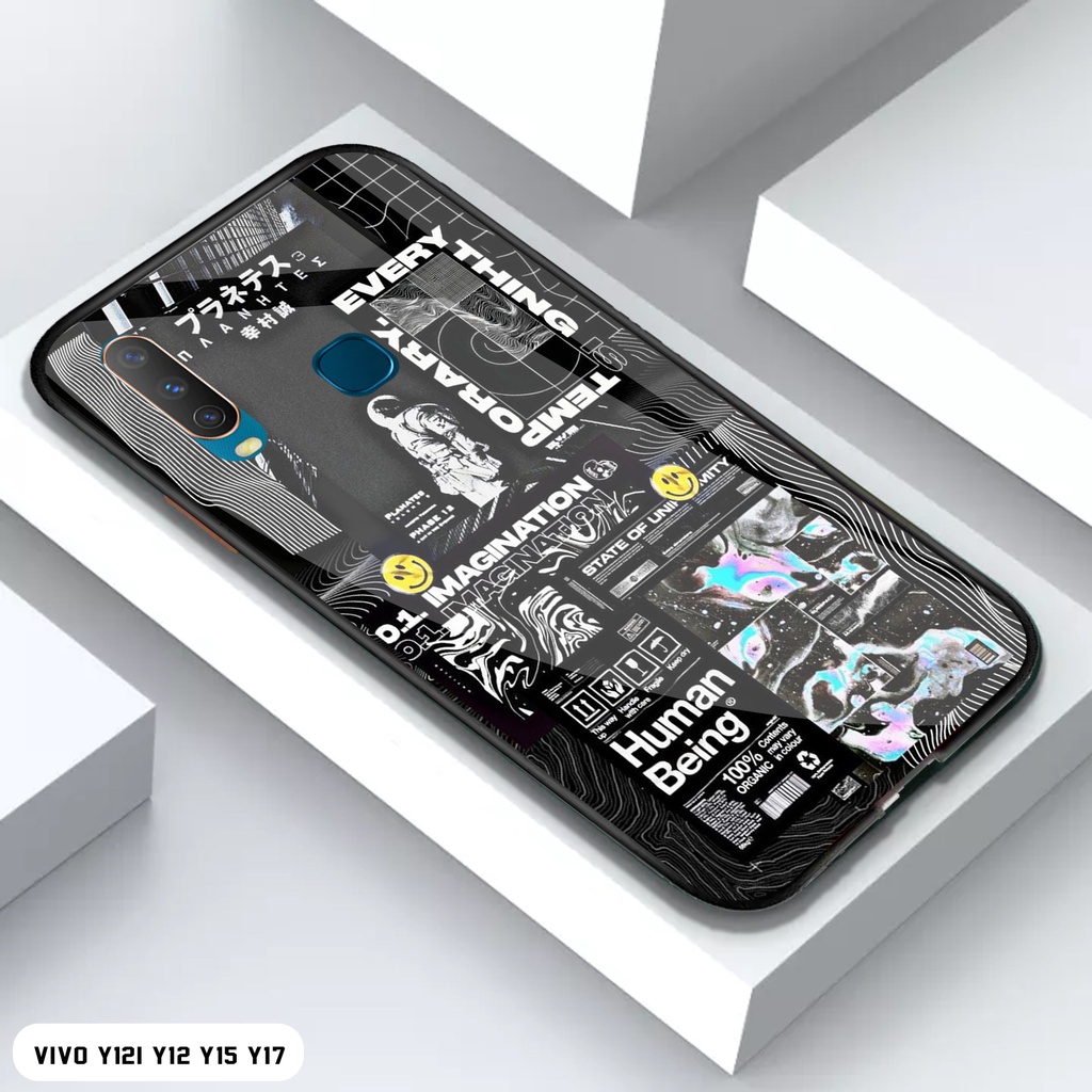 [COD]Promo Case Vivo Y12 Y15 Y17 Y12i Casing Hp Motif Art Aesthetic Black Gambar Custom Desain Kekin