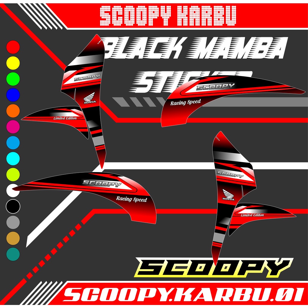 STRIPING STICKER SCOOPY KARBU  NEW STICKER LIS LIST HONDA SCOOPY KARBU  CODE 01