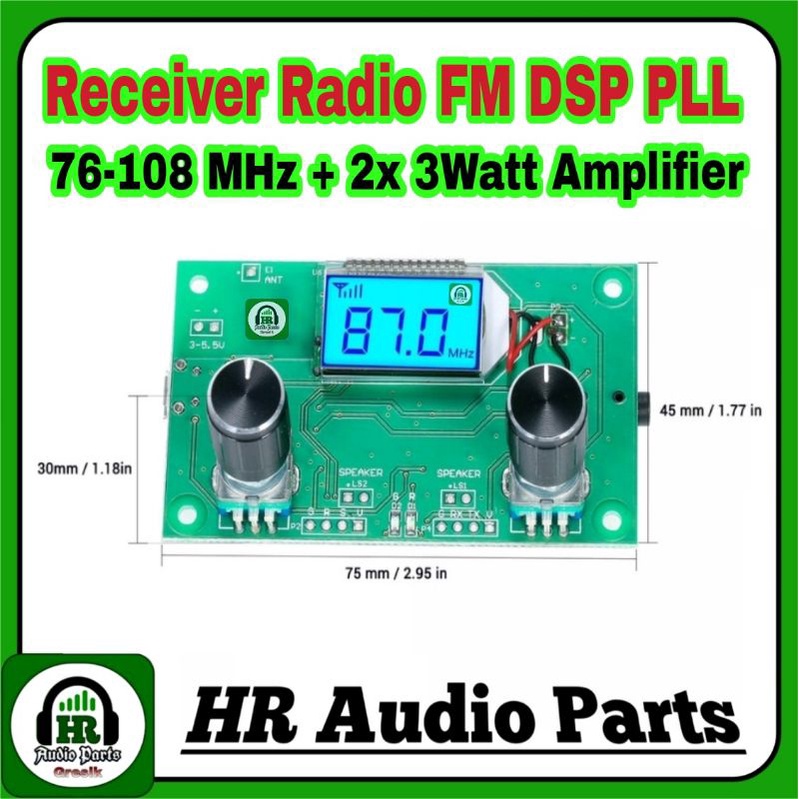 Modul Receiver DSP PLL Radio FM Digital Tuner Stereo 76-108MHz 2x3Watt