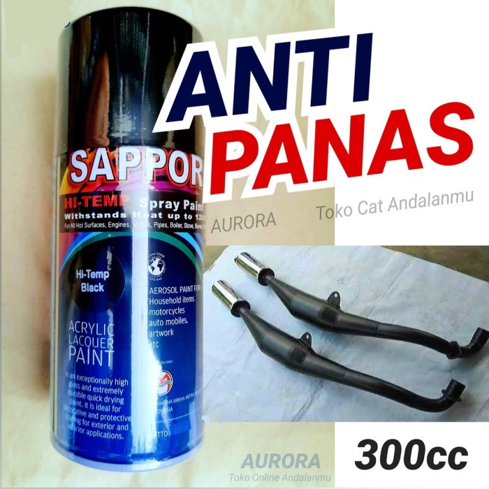 Pilox Sapporo Anti Panas Hitam Dop Hi Temp Black 300cc