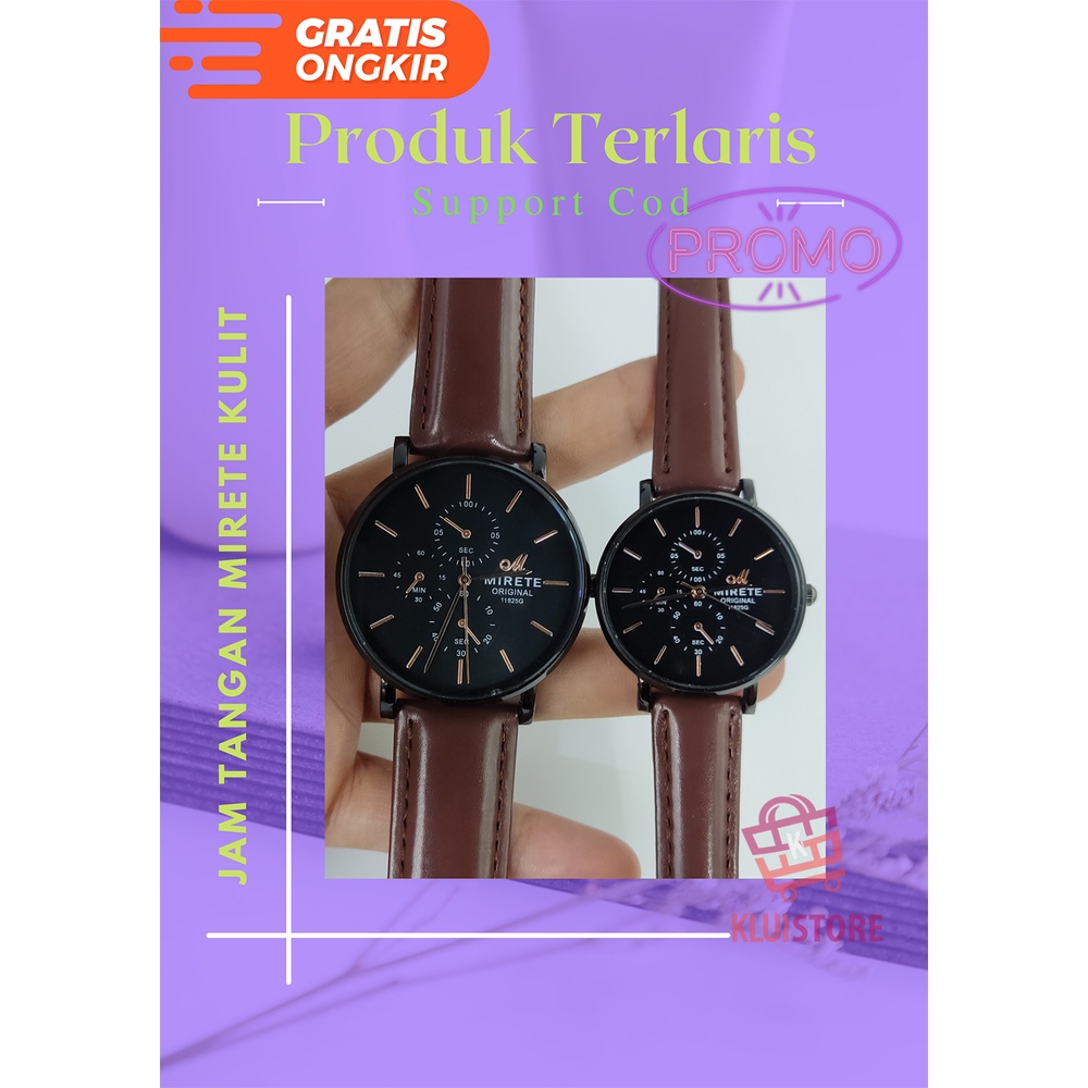 JAM TANGAN COUPLE  KULIT // JAM TANGAN KULIT BARU // JAM TANGAN PRIA DAN WANITA//JAM TANGAN MIRETE K