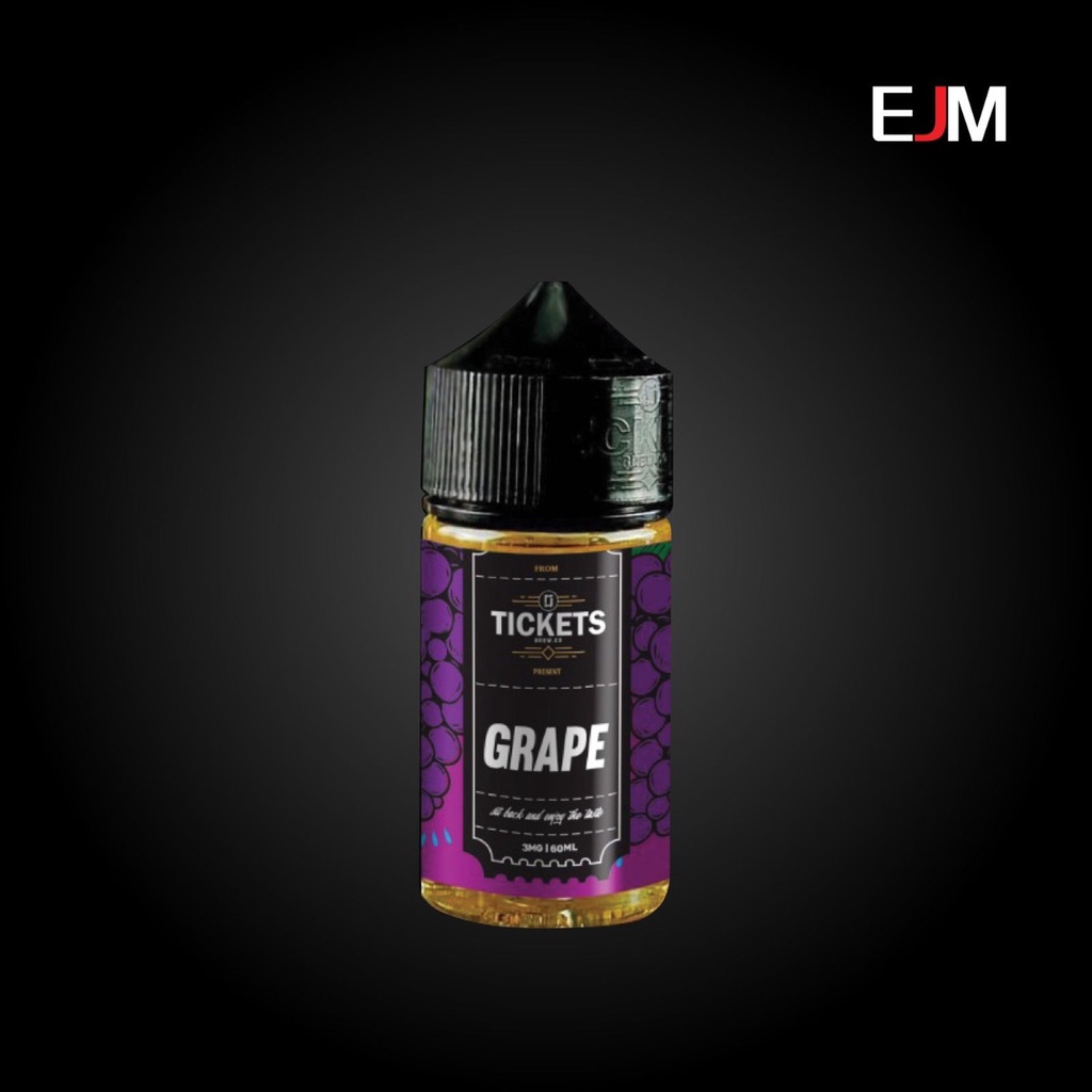 AUTHENTIC 100% LIQUID TICKETS GRAPE 60ML 3MG BY EJM