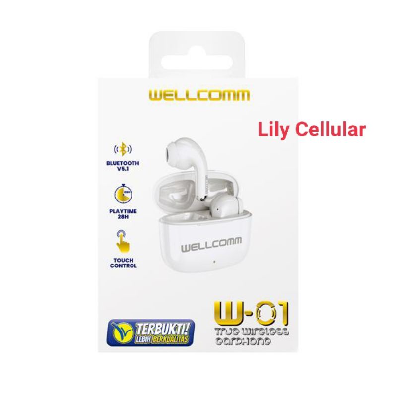 Handsfree Bluetooth V5.1 Earphone TWS W01 Wellcomm