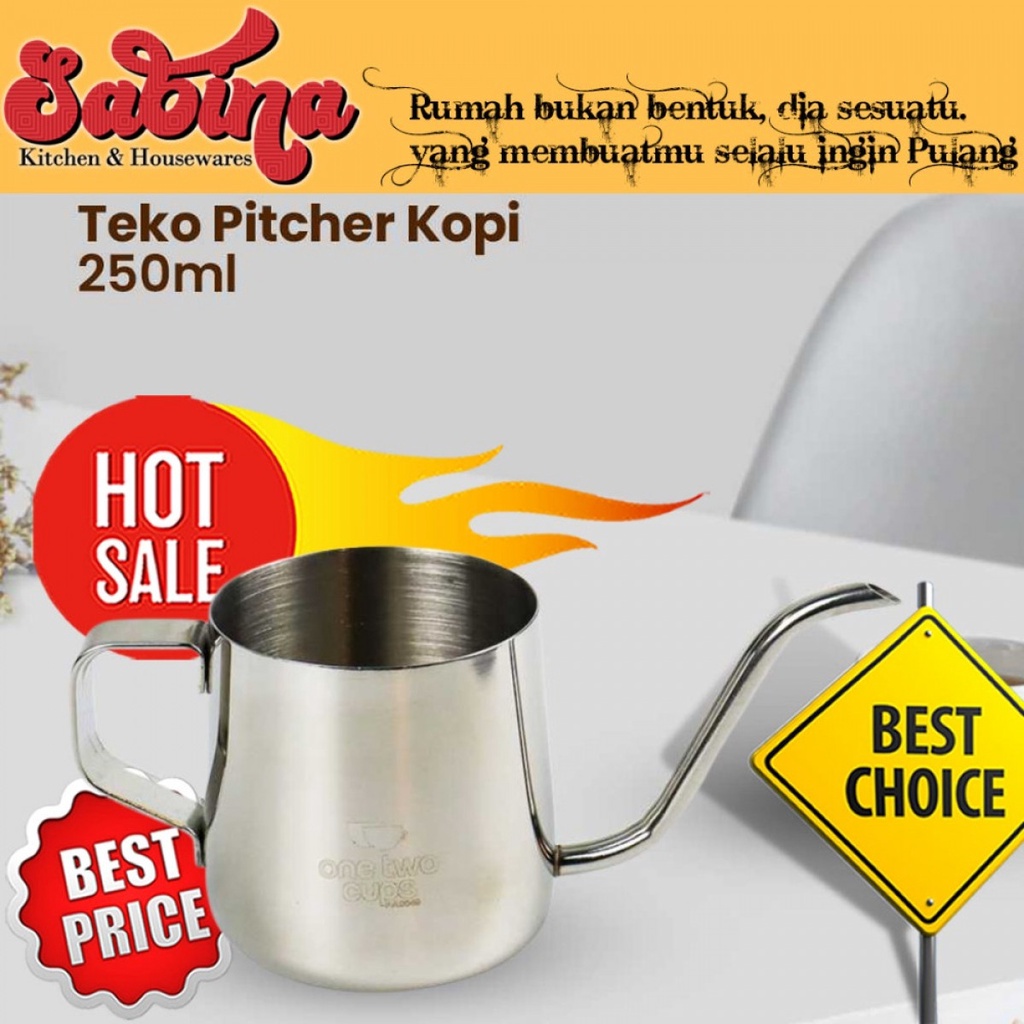 OneTwoCups Teko Pitcher Kopi Teh Teapot Drip Kettle Cup - AA0049