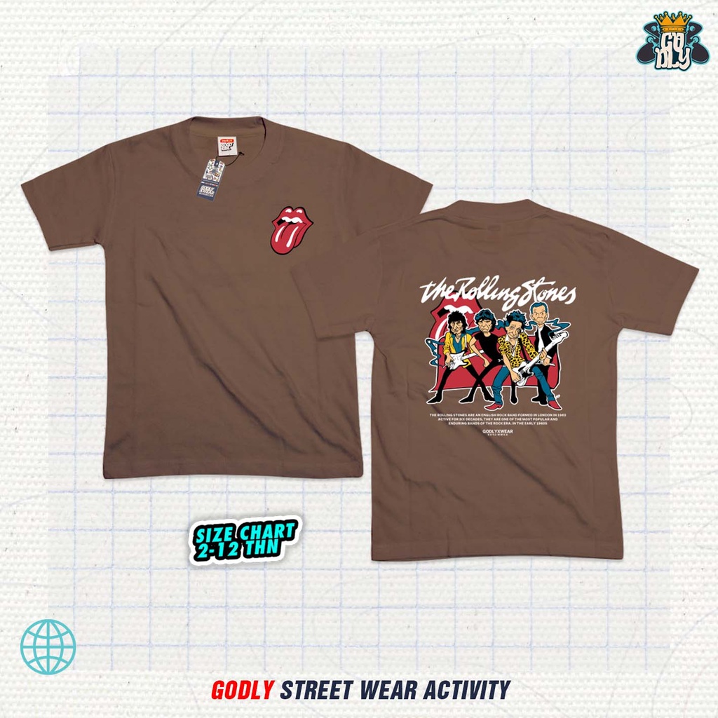Cod [Bayar Ditempat] Kaos Anak Distro Band Usia 1-12Thn Godly X Wear Kids And Junior