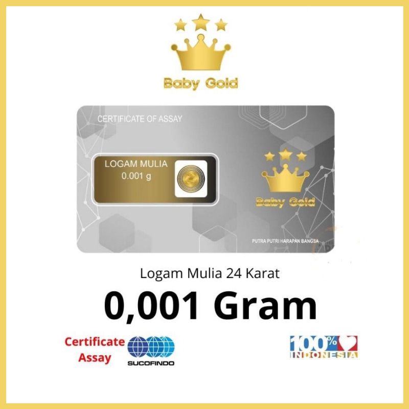 Logam Mulia Baby Gold Emas Mini 0.001 gram