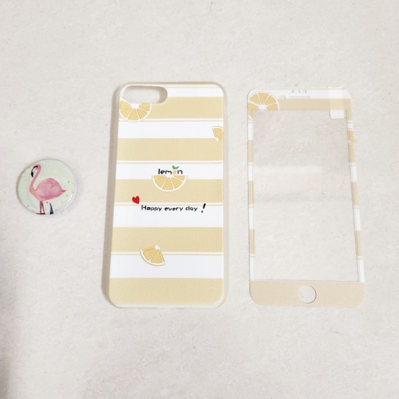 Case iPhone 7 Plus 7+ / 8 Plus 8+ Silikon Casing Antigores Lemon Soft