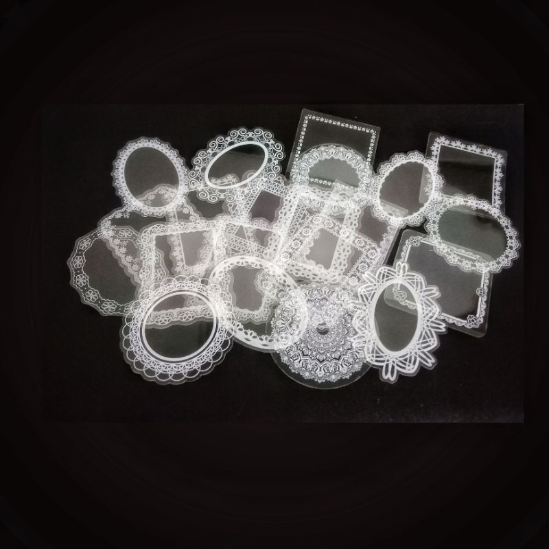 

5 Pcs/Lembar Sticker Doilies Bahan PET Untuk Journal, Deco Dll