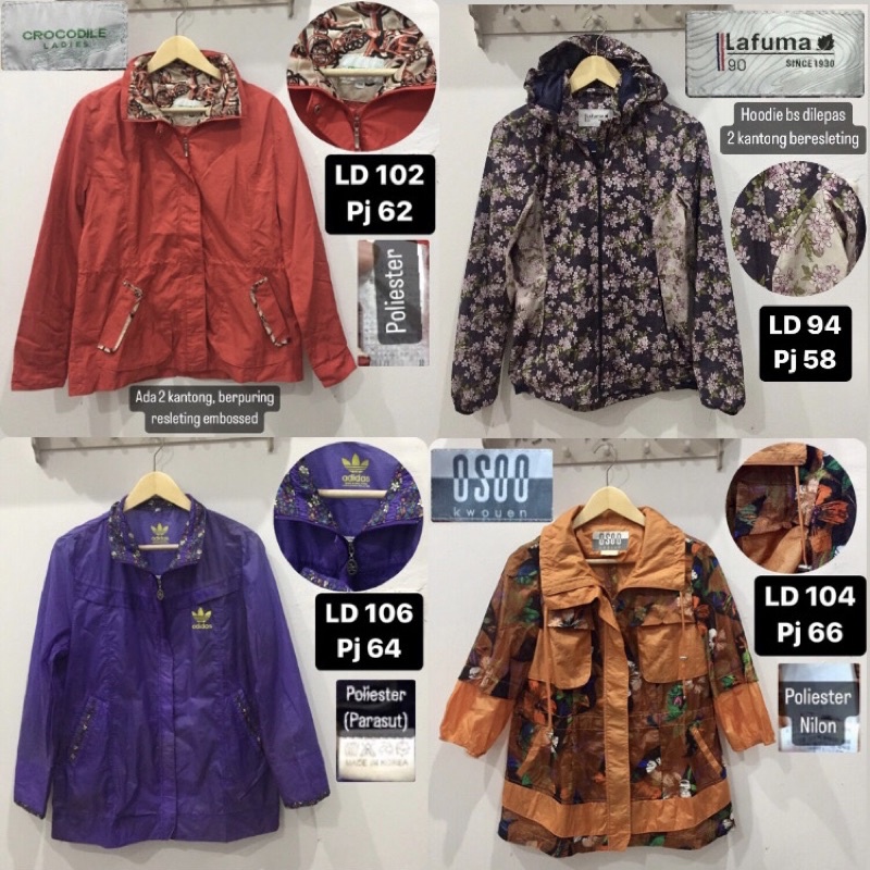 Jaket hoodie motif bunga Lafuma preloved