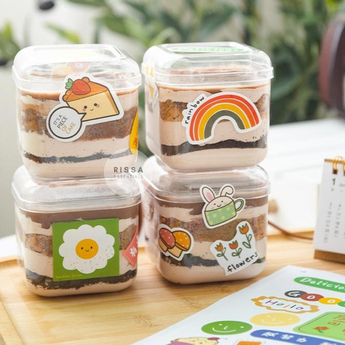 [Isi6]Kotak Packaging Korean Mini Cake Dessert Box KuePudding LunchBox