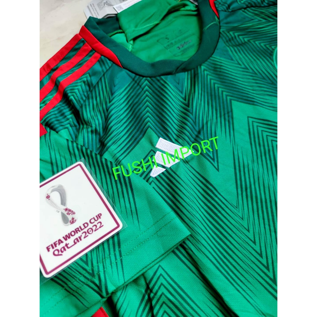 Jersey Baju Bola Mexico Home Full Patch Piala Dunia World Cup 2022 Grade Ori