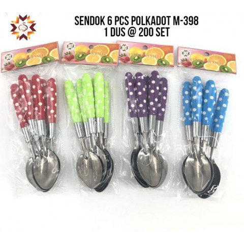 6 pcs SENDOK POLKADOT SENDOK MAKAN / SENDOK GARPU POLKADOT MURAH