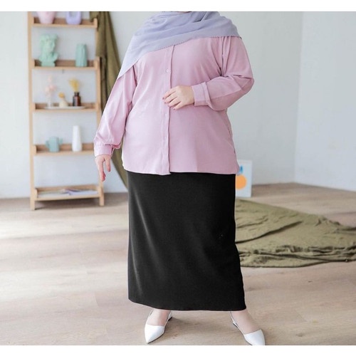 ROK SPAN TANPA BELAH SIZE JUMBO XXL / ROK SPAN JUMBO WANITA TANPA BELAH