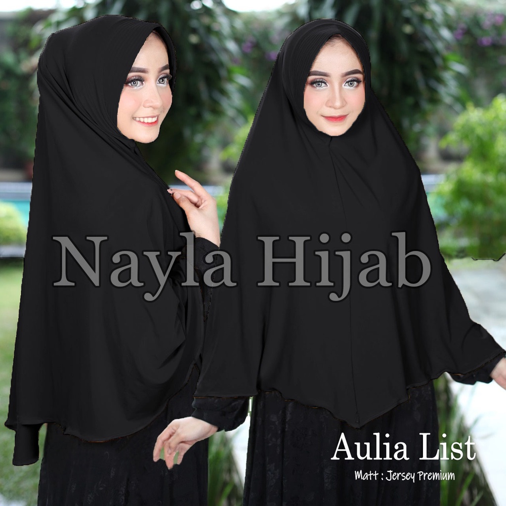 Kerudung Instan Jersey Jumbo Aulia List XL Jilbab Instan Jersey Premium Hijab Bergo Nayla Hija'b