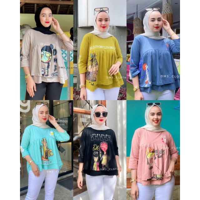 VRN ID - KAOS RUFFLE UMPAK DM3/KAOS DM3/ATASAN DM3/ATASAN TERBARU/KAOS TERBARU /DM3