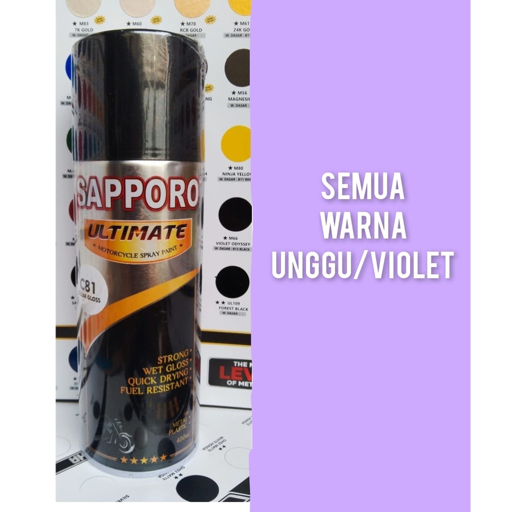 pilok pilox cat semprot cat spray saporo sapporo ultimate 400ml varian unggu violet odyssey s31 violet lc01 bts violet unggu muda unggu tua