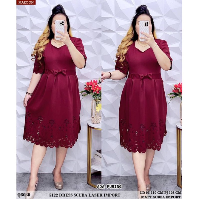 Dress Fashion Wanita Kekinian Scuba Premium 5122(LD 92-110)