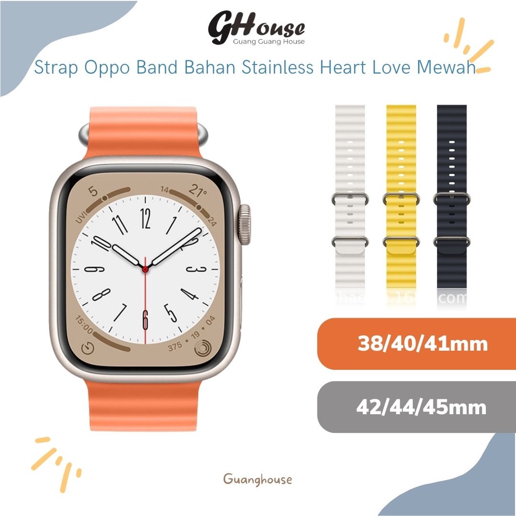 Strap iWatch Ocean Apple Watch Ocean Silicone Tali Pengganti untuk iWatch Smartwatch 38mm 40mm 41mm 42mm 44mm 45mm 49mm Bahan Silikon