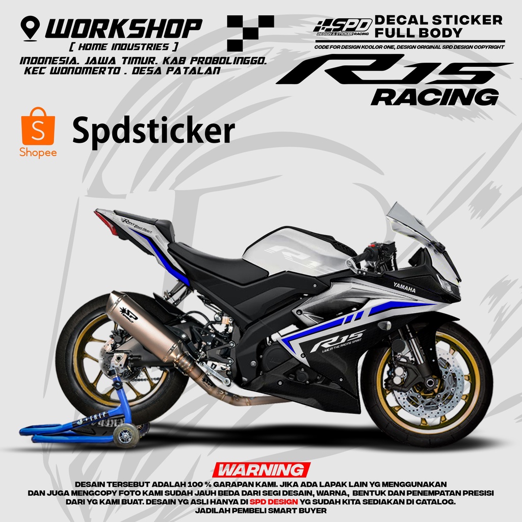 decal stiker yamaha r15 v3 livery r1m simple carbon dan bisa untuk semua kendaraan
