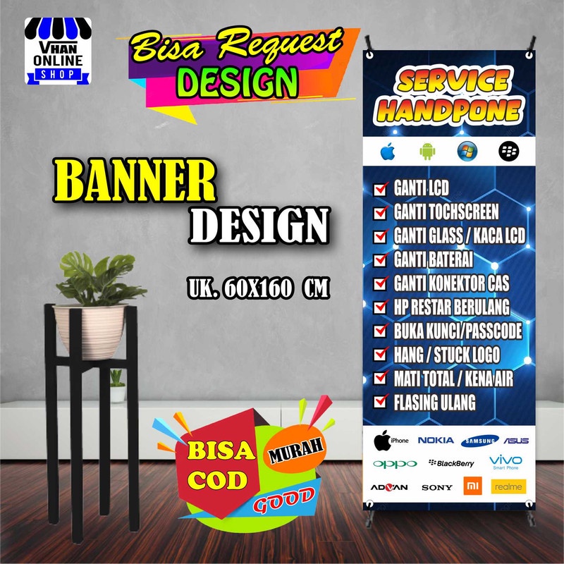 Jual Spanduk Banner Service Hp Model Berdiri Konter Hp Sparepart Hp Bagus Murah Shopee