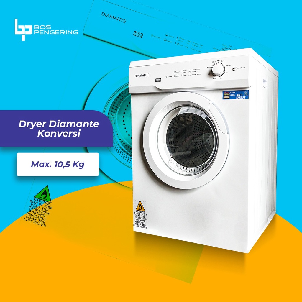 Mesin Pengering Laundry Dryer Diamante Analog Konversi Gas Diamante 10.5 kg Murah Terpercaya