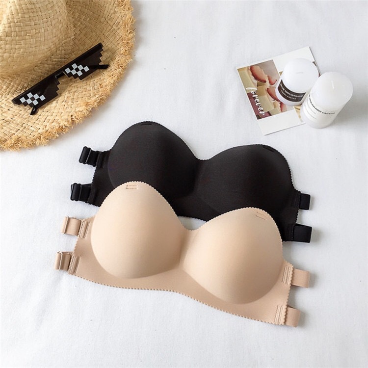 BH Bra Invisible Strapless Tanpa Tali Sexy One-Piece Sexy Korea Wanita Push Up Model Backless Polos Gaya Pakaian Dalam