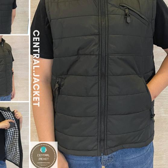 JAKET ROMPI PARASUT PRIA - VEST HOODIE - ROMPI MOTOR WINDPROOF - Kuning, XL