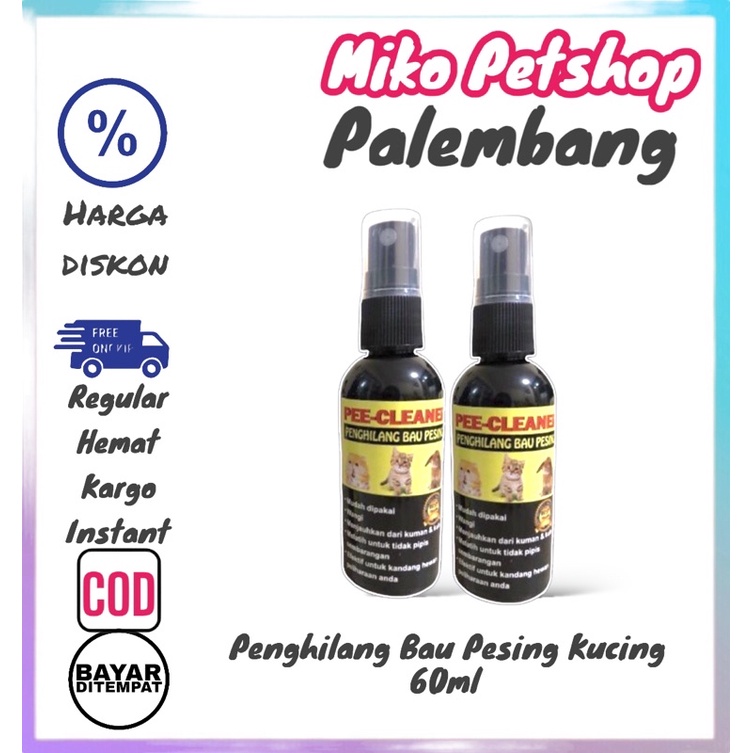 Penghilang bau pipis Kotoran Kucing CLEANER 60ml - Spray Penghilang Bau Pesing Akibat Kucing Pipis Sembarangan FREE packing Bubble