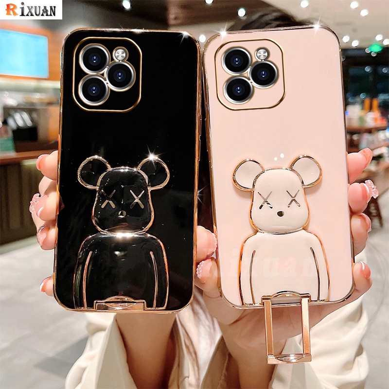 Soft Case Silikon Motif Beruang Untuk iPhone 6 6S Plus 7 8 Plus XR XS Max 11 Pro Max SE