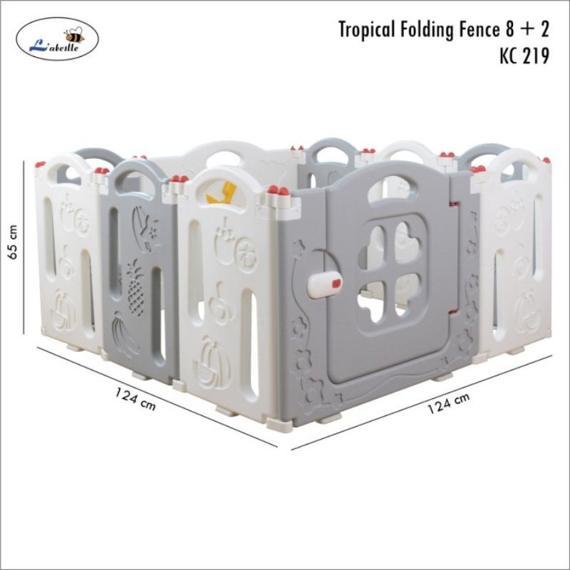 Labeille Tropical Folding Fence 8+2 KC-219 / Mainan Pagar Anak