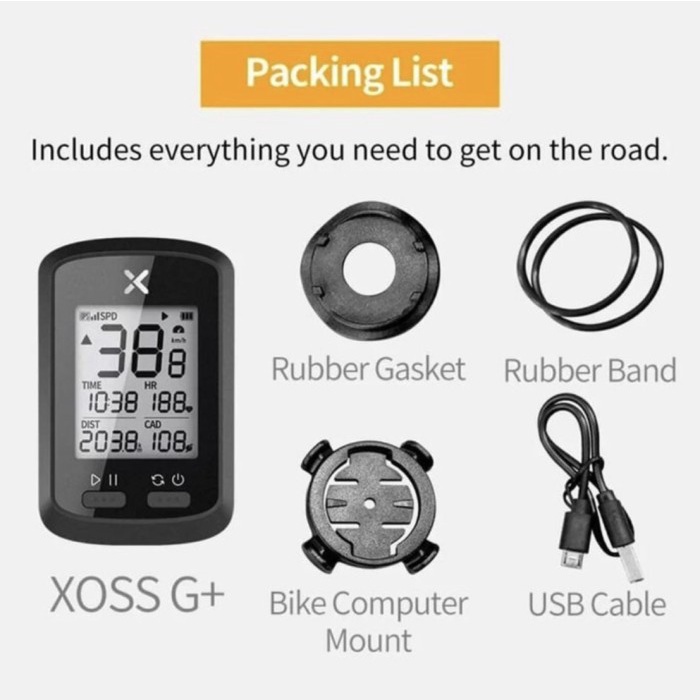 NEW paket xoss G + speedometer cyclometer sepeda xoss G + plus Original - XOSS